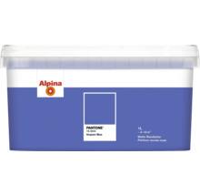Eimer mit matter Alpina Wandfarbe Amparo Blue, 1 Liter