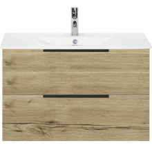 Waschtischunterschrank mit zwei Schubladen und Aufsatzwaschbecken