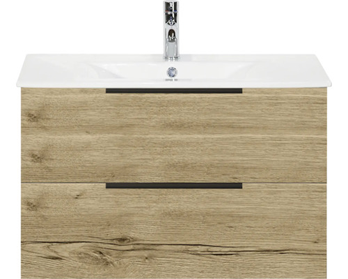 Waschtischunterschrank mit zwei Schubladen und Aufsatzwaschbecken