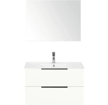 Badezimmermöbel Set mit Spiegel, Waschbecken und Unterschrank
