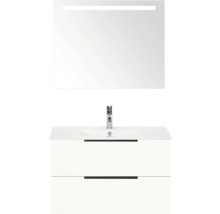 Waschtisch mit Unterschrank und Spiegel mit Beleuchtung