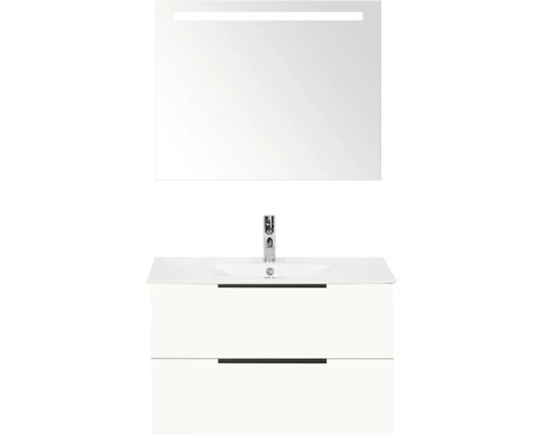 Waschtisch mit Unterschrank und Spiegel mit Beleuchtung