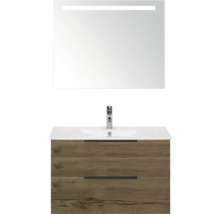 Waschtisch mit Spiegel und Unterschrank mit zwei Schubladen