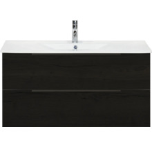 Waschtischunterschrank mit zwei Schubladen und Aufsatzwaschbecken