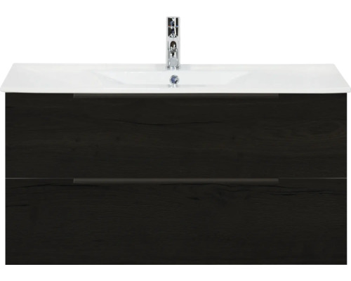 Waschtischunterschrank mit zwei Schubladen und Aufsatzwaschbecken