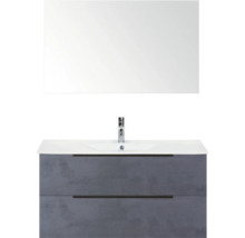 Waschtischkombination mit Waschbecken, Unterschrank und Spiegel für das Badezimmer