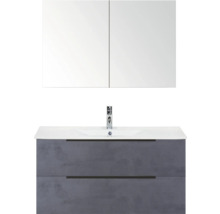 Badezimmermöbelset mit Waschtisch, Waschbecken und Spiegelschrank