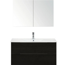 Waschtischkombination mit Spiegelschrank und Waschbecken