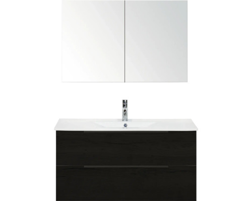 Waschtischkombination mit Spiegelschrank und Waschbecken