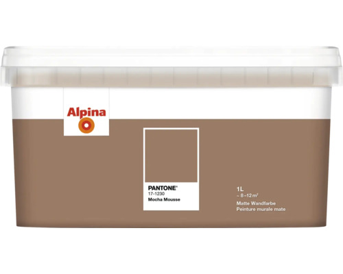 Alpina Wandfarbe Pantone 17-1230 mocha mousse 1l Alpina matte Innenfarbe im 1 Liter Eimer