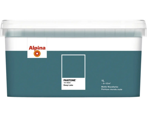 Alpina Wandfarbe Pantone 18-4834 deep lake 1l Alpina Wandfarbe, matte Oberfläche, 1 Liter