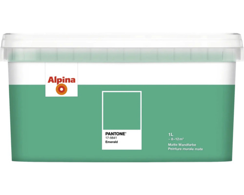 Alpina Wandfarbe Pantone 17-5641 emerald 1l Alpina Wandfarbe, Emerald, 1 Liter, matte Ausführung