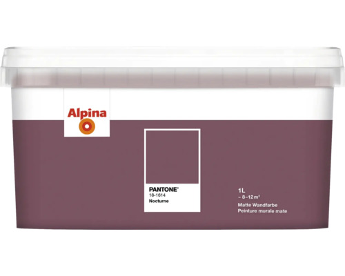 Alpina Wandfarbe Pantone 18-1614 nocturne 1l Alpina Wandfarbe Nocturne, matte Innenfarbe im 1 Liter Eimer