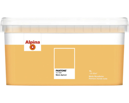 Alpina Wandfarbe Pantone 14-1051 warm alpinaricot 1l Eimer matte Wandfarbe in Aprikoseton von Alpina, 1 Liter