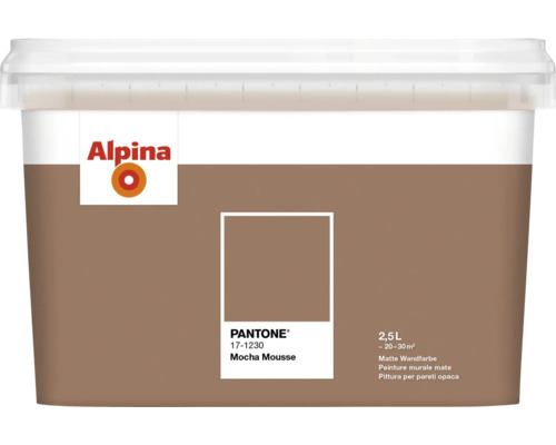 Alpina Wandfarbe Pantone 17-1230 mocha mousse 2,5l Alpina Wandfarbe, 2,5 Liter Eimer