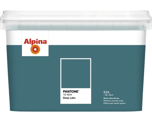 Alpina Wandfarbe Pantone 18-4834 deep lake 2,5l Alpina Wandfarbe, matte Ausführung, Farbton Deep Lake, 2,5 Liter Eimer