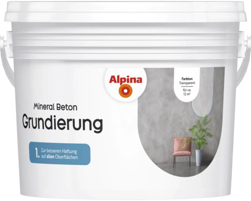 Eimer Alpina Mineral Beton Grundierung für besseren Halt