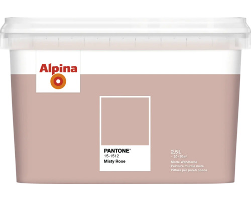 Alpina Wandfarbe Pantone 15-1512 misty rose 2,5l Eimer mit matter Alpina Wandfarbe Misty Rose, 2,5 Liter