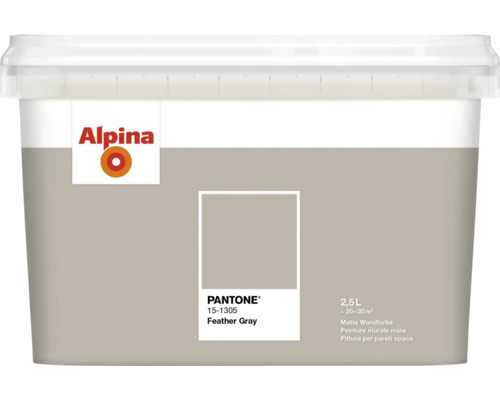 Alpina Wandfarbe Pantone 15-1305 feather gray 2,5l Alpina Innenfarbe, 2,5 Liter, Farbe Feather Gray