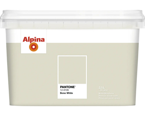 Alpina Wandfarbe Pantone 12-0105 bone white 2,5l Alpina Wandfarbe, 2,5 Liter, matte Ausführung