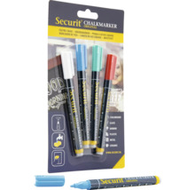 Securit Kreidemarker Set mit vier Stiften und einem einzelnen Stift mit Kappe