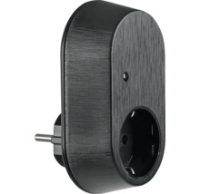 Schwarze Smart-Home-Steckdose für den Innenbereich