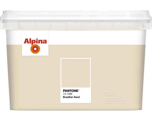 Alpina Wandfarbe Pantone 13-1308 brazilian sand 5l Eimer mit Alpina Wandfarbe, Farbton Brazilian Sand, Inhalt 2,5 Liter