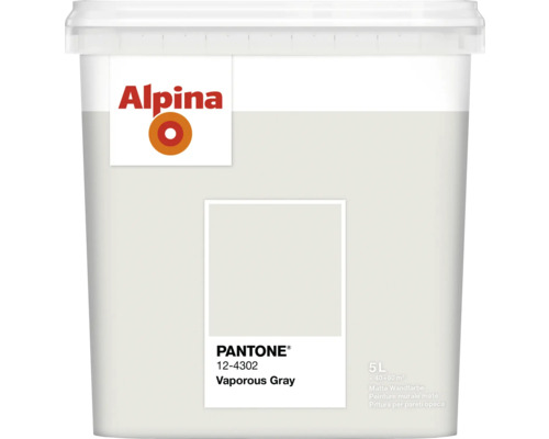 Alpina Wandfarbe Pantone 12-4302 valpinaorous gray 5l Alpina Farbe im Eimer, Farbton Vaporous Gray, 5 Liter