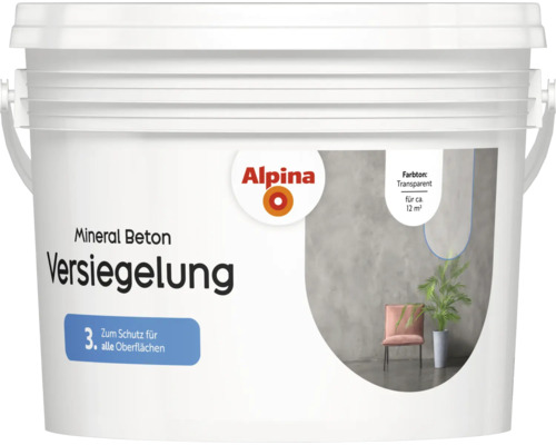 Alpina Mineral Beton Versiegelung in einem weißen Eimer
