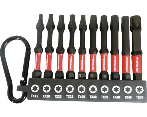 Bit-Set HM-Müllner IMPACT Torx 1/4", 10-tlg. HM Müller Torx Bit Set mit Halterung