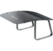 Dreame Logo auf schwarzem Tisch mit Stahlrahmen