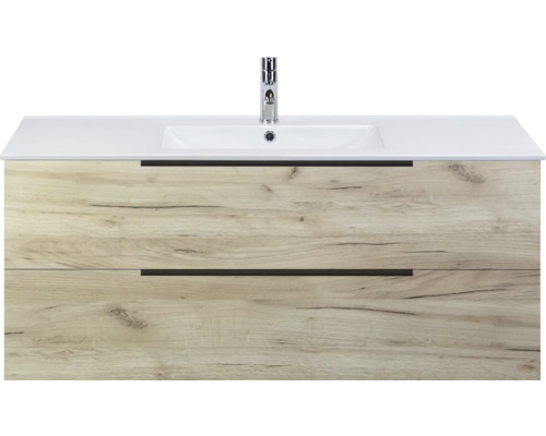 Waschtischunterschrank mit Waschbecken und Armatur