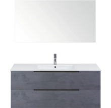 Waschtisch mit Waschbecken, Armatur und Spiegel für das Badezimmer