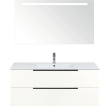 Waschtischkombination mit Waschbecken, Unterschrank und Spiegel mit Beleuchtung