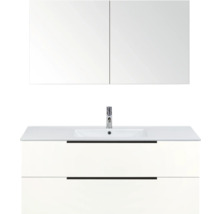 Waschtischkombination mit Waschbecken, Armatur und Spiegelschrank für das Badezimmer