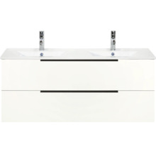 Waschtischunterschrank mit zwei Waschbecken und zwei Schubladen