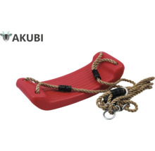 Rote Kinderschaukel mit Seil und Akubi Logo