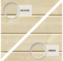 Außen- und Innenansicht von Holz