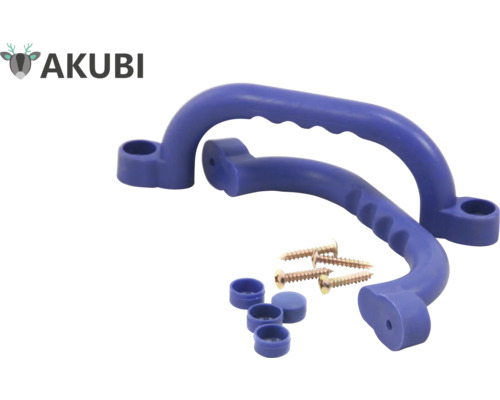 Zwei Haltegriffe mit Schrauben und Abdeckkappen