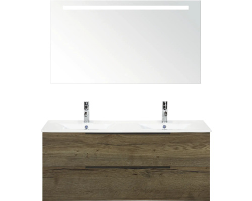 Waschtisch mit Spiegel und Beleuchtung für das Badezimmer