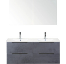 Doppelwaschtisch mit Unterschrank und Spiegelschrank für das Badezimmer