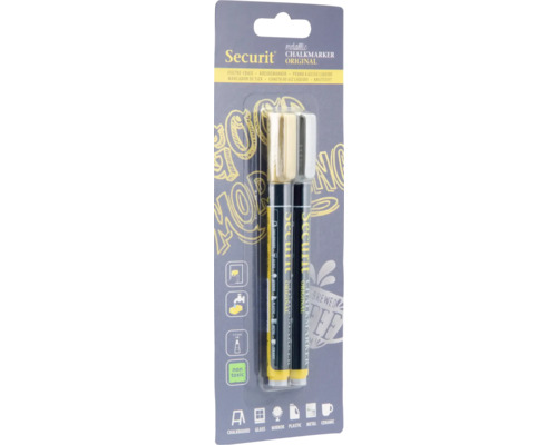 Securit Kreidemarker Metallic Original im Doppelpack