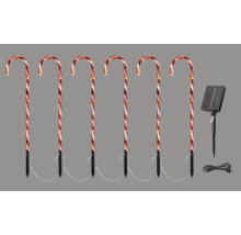 Sechs Zuckerstangen mit Solarpanel zur Weihnachtsdekoration