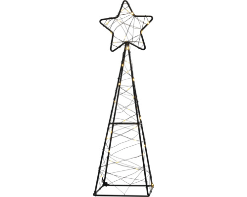 LED Leuchtfigur Lafiora Metall Baum/ Stern 40 LEDs Lichtfarbe warmweiß batteriebetrieben inkl. 6 Stunden Timer Dekoration Weihnachtsbaum aus Metall mit Stern und Beleuchtung