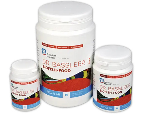 Aquariumfischfutter Aquarium Münster Dr. Bassleer Biofish Food Regular M 150 g, ⌀ 0,5 - 0,8 mm Drei Packungen Dr. Bassleer Biofish-Food für Aquarienfische