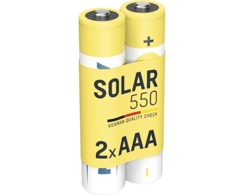 Zwei Solar 550 AAA Batterien
