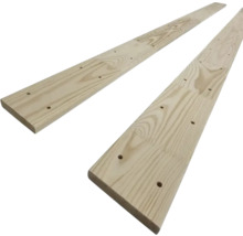 Zwei Holzbretter mit Bohrlöchern