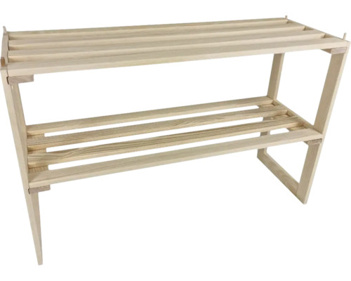 Schuhregal aus Holz mit zwei Ablagen