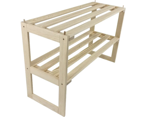 Schuhregal aus Holz mit zwei Ablagen