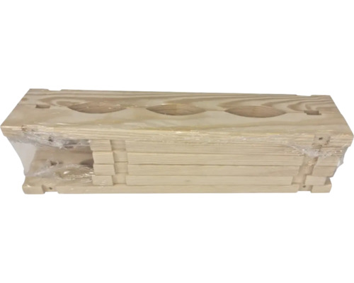 Verpackter hölzerner Weinflaschenhalter zur Selbstmontage